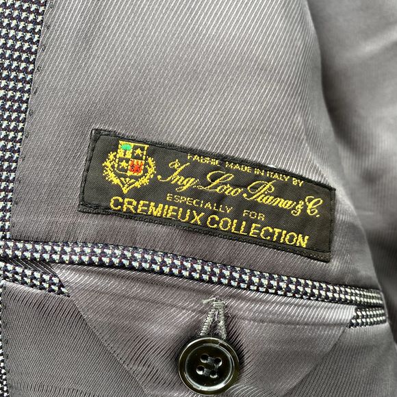 Cremieux Loro Piana Blazer Adult 44R Gray Blue Wool Knit Sport Coat Business Men - Picture 4 of 13